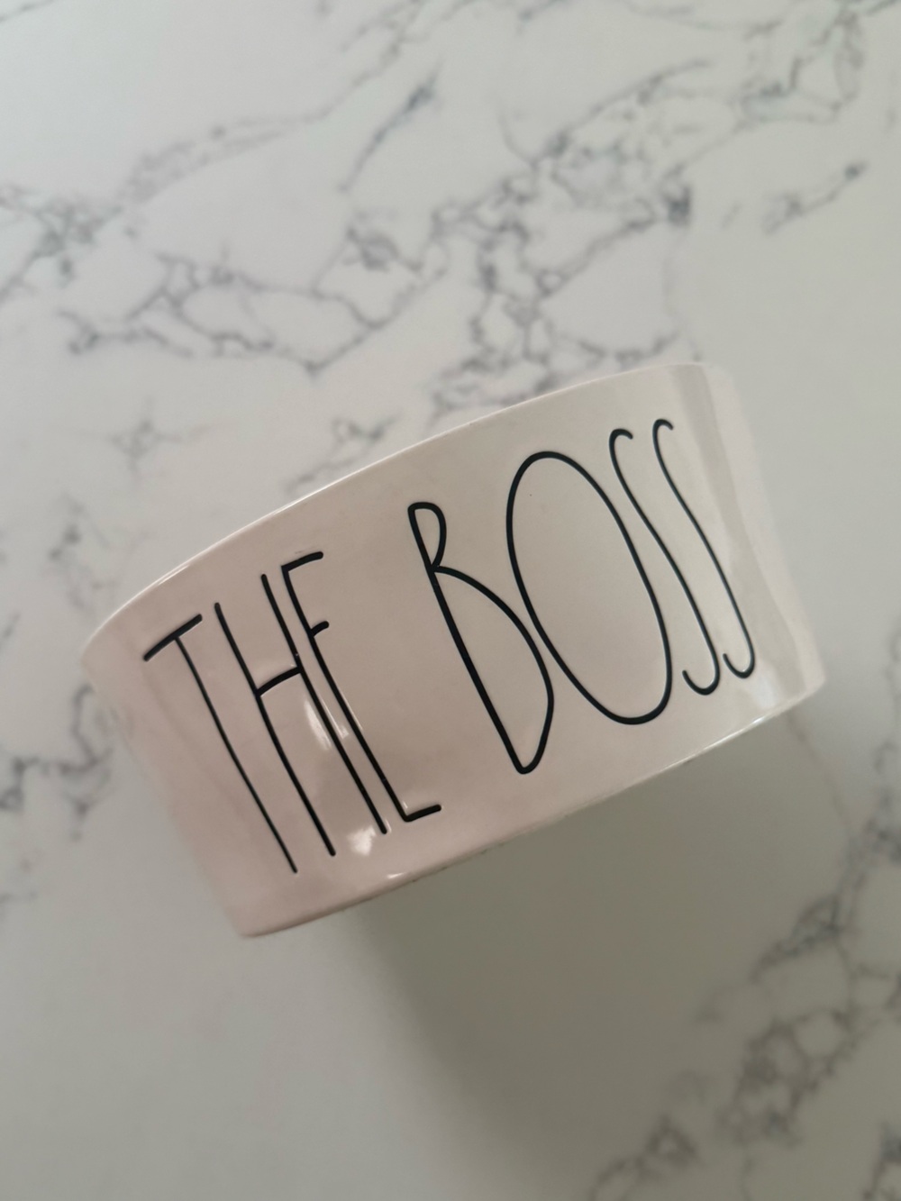 Rae Dunn 8" Ceramic Pet Dog Bowl - "The Boss"